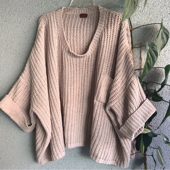 POL | Oversized Beige Chunky Knit Sweater Size L - Picture 4 of 16